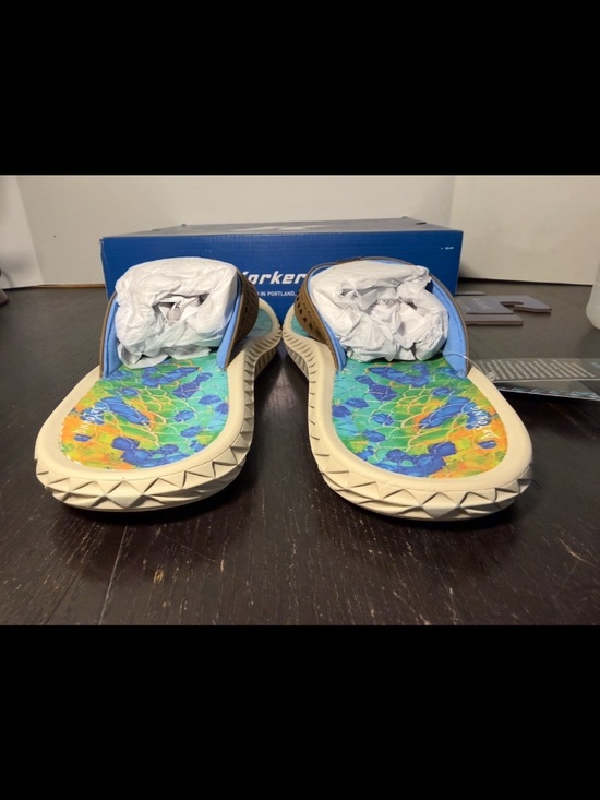 Korkers Fish Flip Dorado Sandals Flip Flops Blue/Green/Yellow Mens 10 main image 13